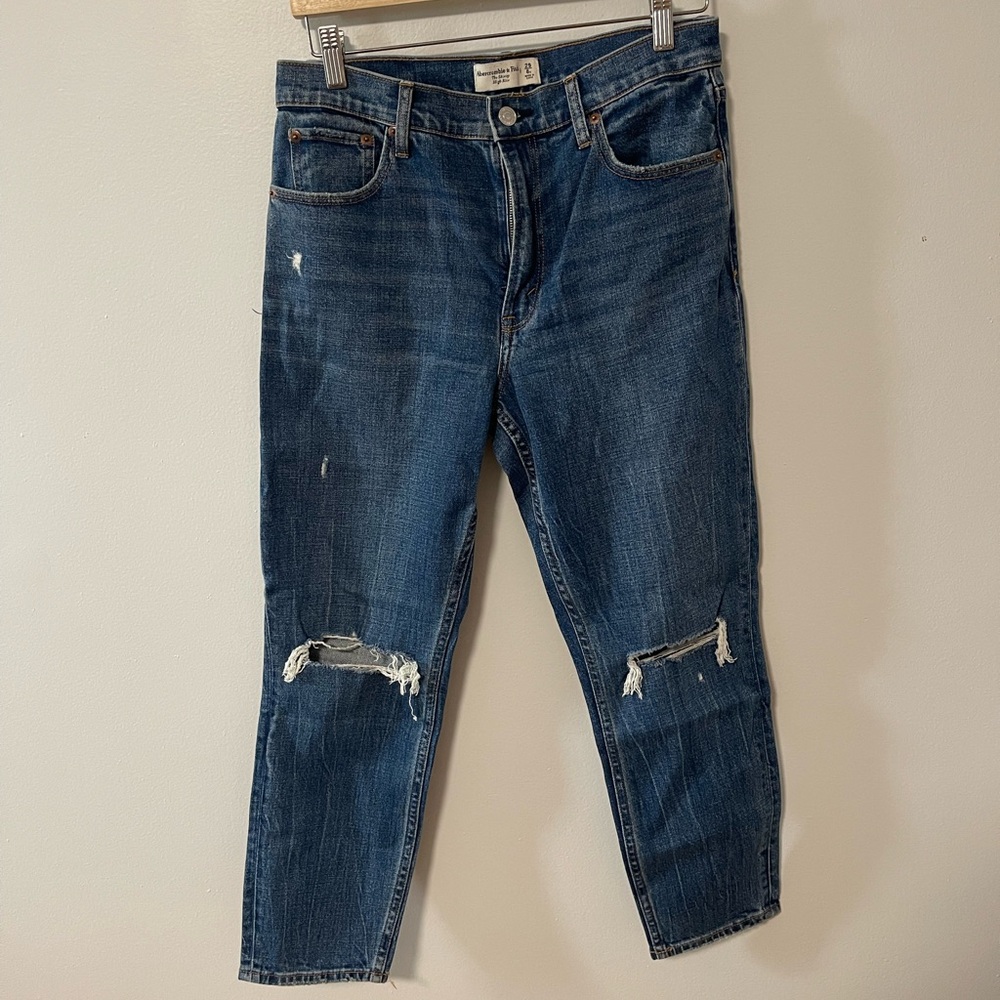 Abercrombie & Fitch Dark Blue Relaxed Skinny Jeans